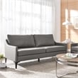 Modway Corland Modern Style Leather and Metal Sofa in Gray Finish