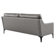 Modway Corland Modern Style Leather and Metal Sofa in Gray Finish