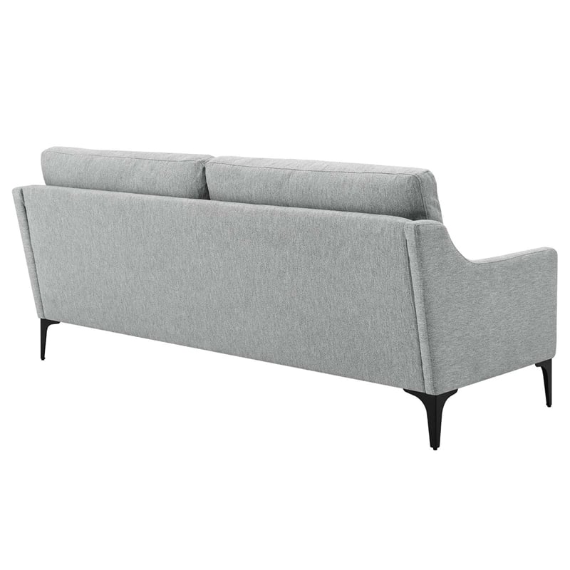 Modway Corland Upholstered Fabric and Metal Sofa in Light Gray