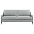 Modway Corland Upholstered Fabric and Metal Sofa in Light Gray