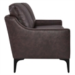 Modway Corland Modern Style Leather and Metal Loveseat in Brown