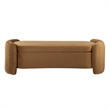 Modway Nebula Upholstered Performance Velvet Bench in Cognac Brown