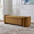 Modway Nebula Upholstered Performance Velvet Bench in Cognac Brown