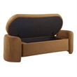 Modway Nebula Upholstered Performance Velvet Bench in Cognac Brown