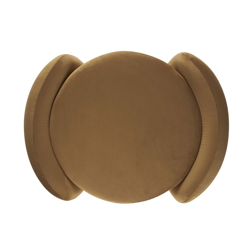 modway nebula upholstered performance velvet ottoman in cognac brown