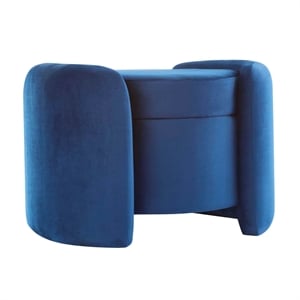 Modway Nebula Upholstered Performance Velvet Ottoman in Midnight Blue