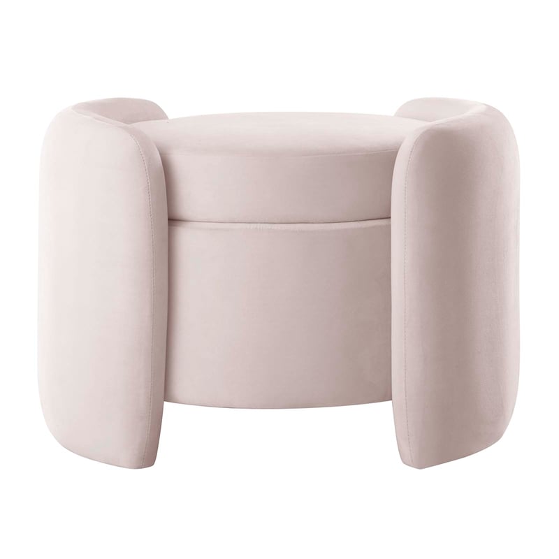 Modway Nebula Upholstered Performance Velvet Ottoman in Pink