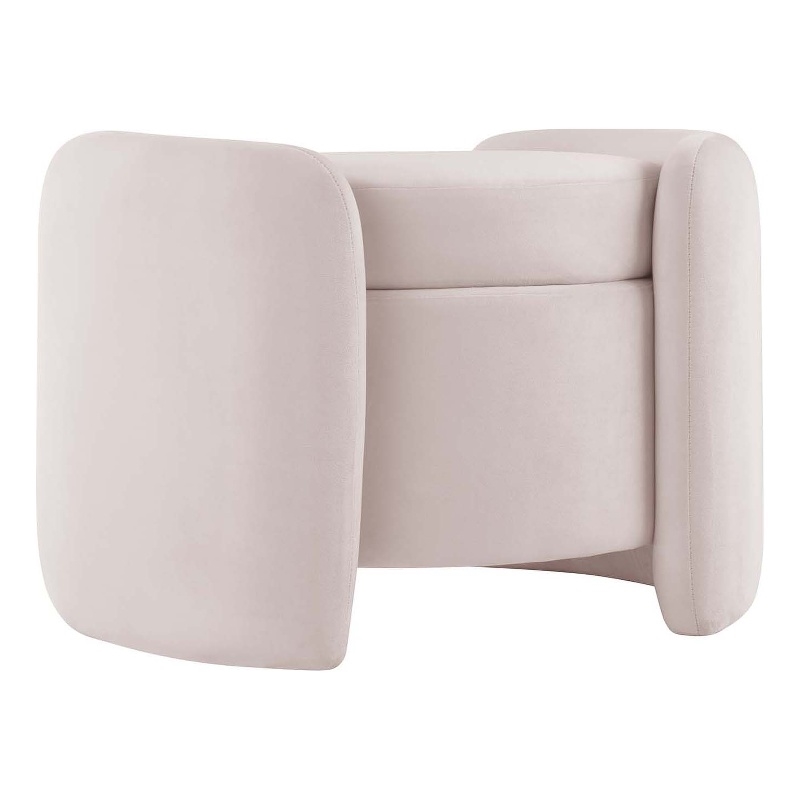 Modway Nebula Upholstered Performance Velvet Ottoman in Pink
