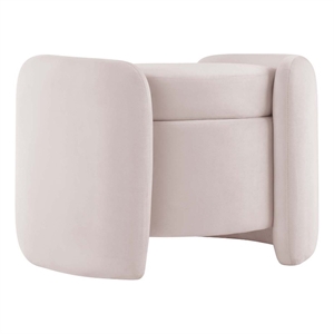 Modway Nebula Upholstered Performance Velvet Ottoman in Pink