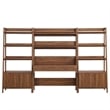 Modway Bixby 3-Piece Wood Office Desk and Bookshelf in Walnut