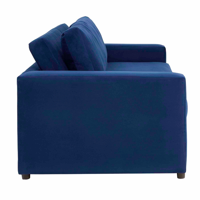 Modway Avendale Modern Style Performance Velvet Sofa in Deep/Navy