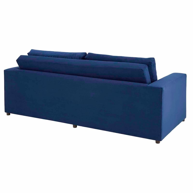 Modway Avendale Modern Style Performance Velvet Sofa in Deep/Navy
