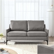 Modway Corland Modern Style Leather and Metal Loveseat in Gray