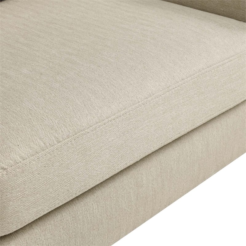 Modway Corland Upholstered Fabric and Metal Loveseat in Beige