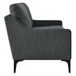 Modway Corland Upholstered Fabric and Metal Loveseat in Charcoal