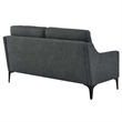 Modway Corland Upholstered Fabric and Metal Loveseat in Charcoal