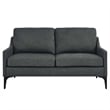 Modway Corland Upholstered Fabric and Metal Loveseat in Charcoal