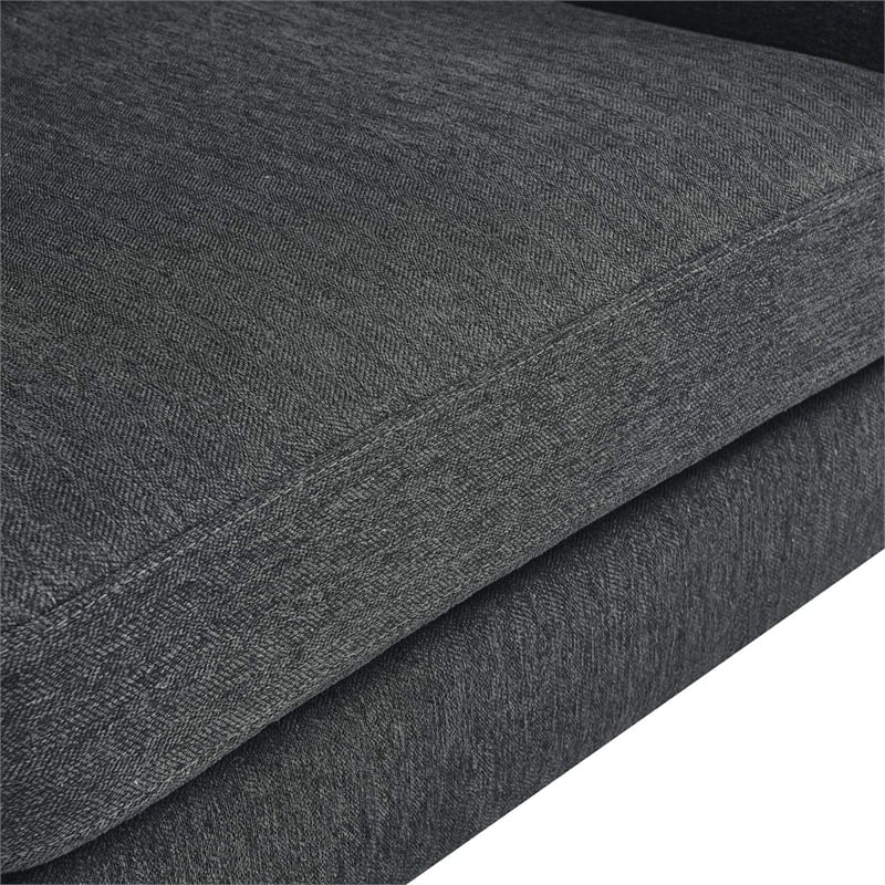 Modway Corland Upholstered Fabric and Metal Loveseat in Charcoal
