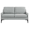 Modway Corland Upholstered Fabric and Metal Loveseat in Light Gray