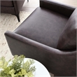 Modway Corland Modern Style Leather and Metal Armchair in Brown