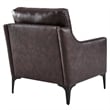 Modway Corland Modern Style Leather and Metal Armchair in Brown