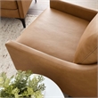 Modway Corland Modern Style Leather and Metal Armchair in Tan