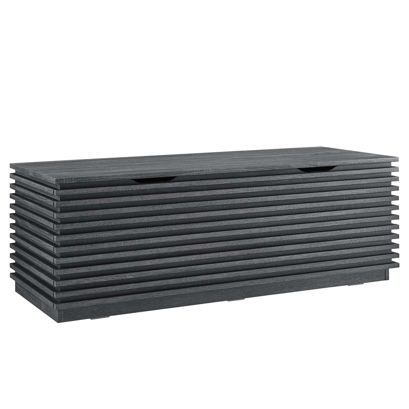 Modway Render Particleboard and Laminate Storage Bench in Charcoal
