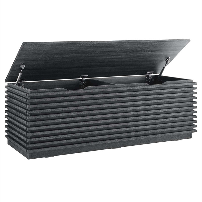 Modway Render Particleboard and Laminate Storage Bench in Charcoal