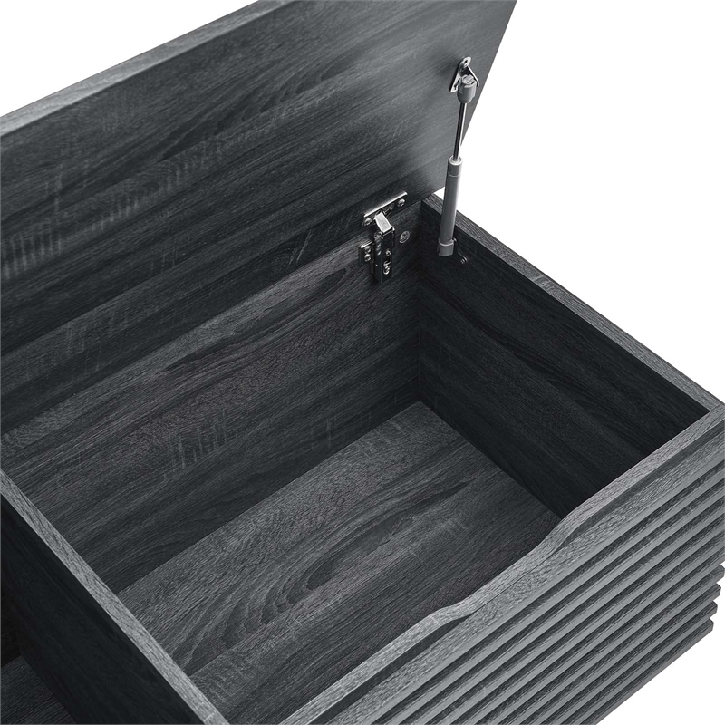 Modway Render Particleboard and Laminate Storage Bench in Charcoal