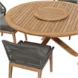 Modway Wellspring 5-Piece Teak Wood Outdoor Dining Set in Gray/Graphite