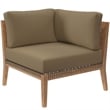 Modway Clearwater Teak Wood Fabric Outdoor Loveseat in Gray/Light Brown