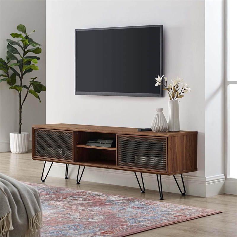 Modway Nomad Modern Wood Grain Laminate TV Stand for TVs up to 65