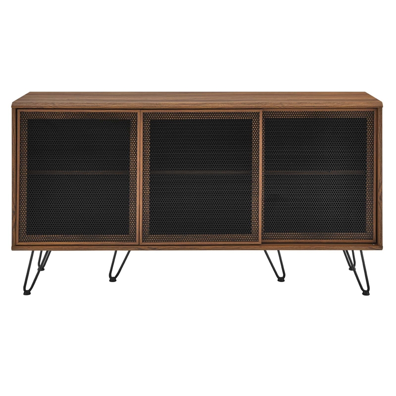Modway Nomad Modern Style Wood Grain Laminate Sideboard in Walnut