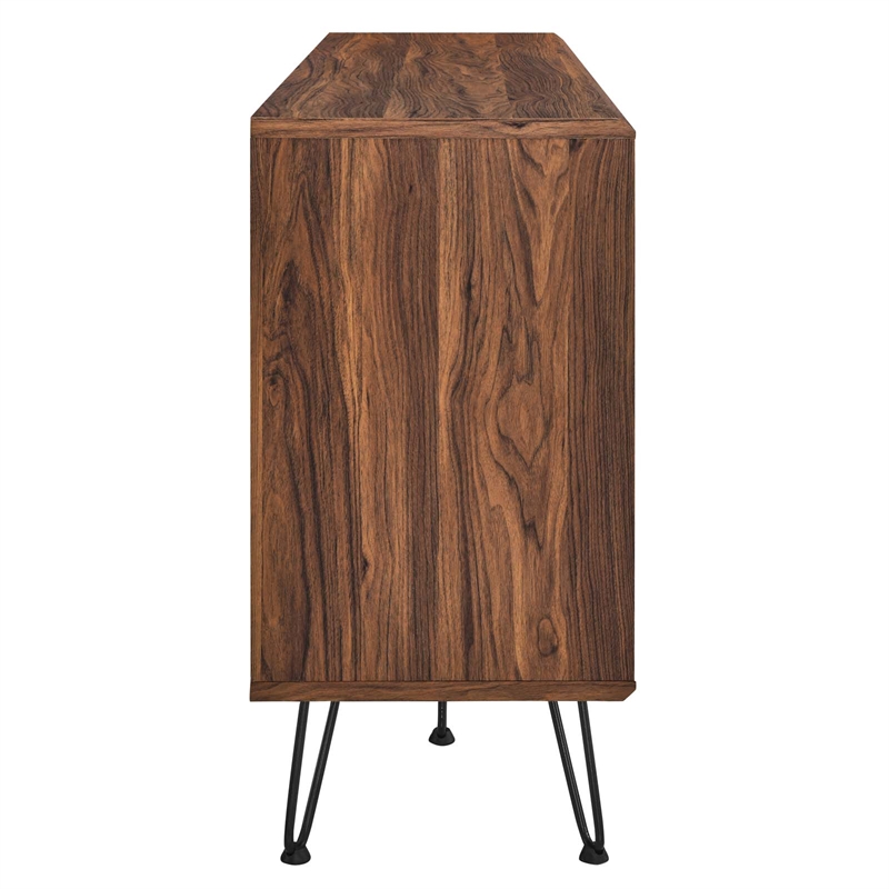 Modway Nomad Modern Style Wood Grain Laminate Sideboard in Walnut