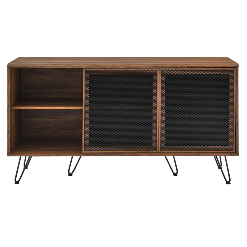 Modway Nomad Modern Style Wood Grain Laminate Sideboard in Walnut