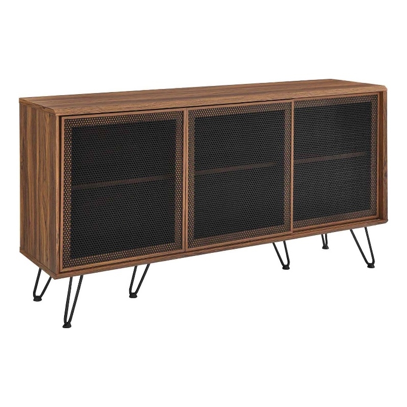 Modway Nomad Modern Style Wood Grain Laminate Sideboard in Walnut