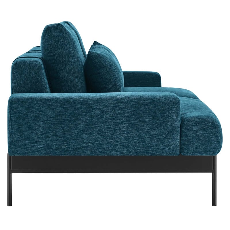 Modway Proximity Modern Upholstered Polyester Fabric Sofa in Azure Blue