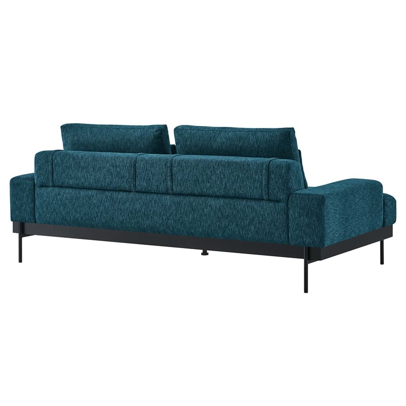 Modway Proximity Modern Upholstered Polyester Fabric Sofa in Azure Blue