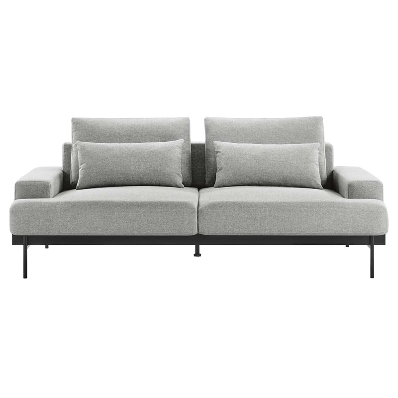 Modway Proximity Upholstered Polyester Fabric Sofa in Light Gray
