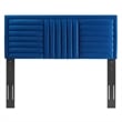 Modway Believe Modern Style Channel Tufted Velvet Twin Headboard in Navy