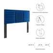 Modway Believe Modern Style Channel Tufted Velvet Twin Headboard in Navy
