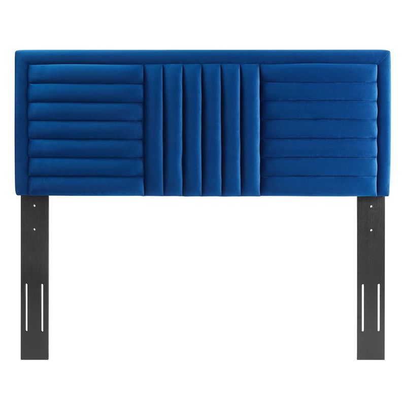 Modway Believe Channel Tufted Velvet Full/Queen Headboard in Navy