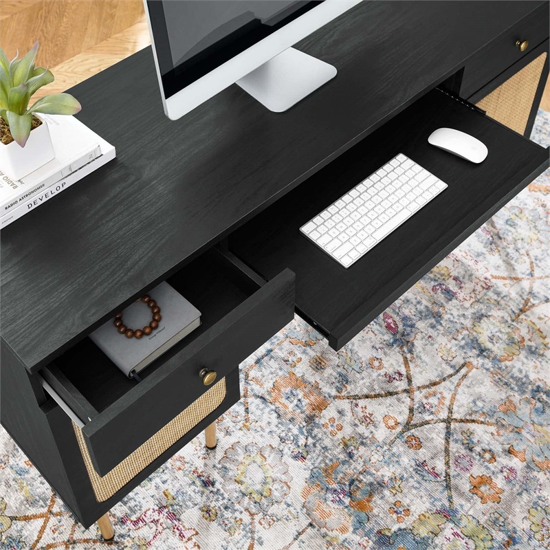 Modway Chaucer Particleboard and Laminate Office Desk in Black