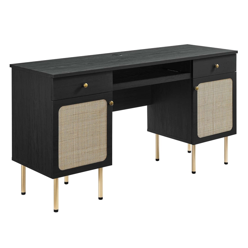 Modway Chaucer Particleboard and Laminate Office Desk in Black