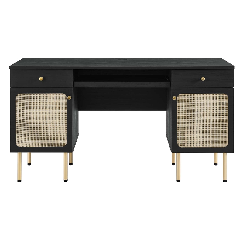 Modway Chaucer Particleboard and Laminate Office Desk in Black