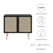 Modway Chaucer Particleboard and Laminate Accent Cabinet in Black