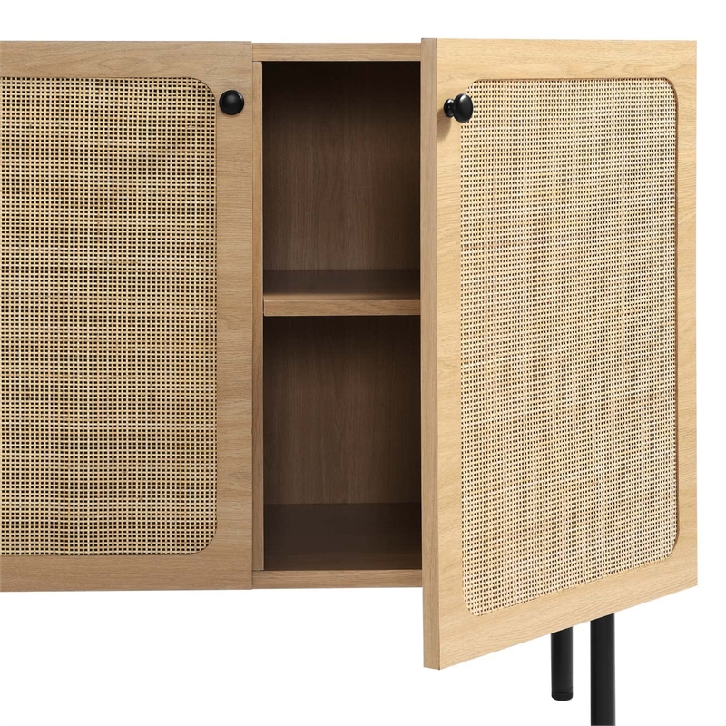 Modway Chaucer Particleboard and Laminate Accent Cabinet in Oak