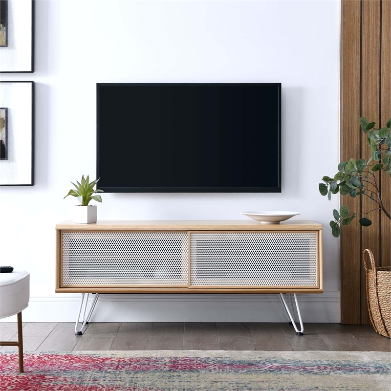 Modway Nomad Modern Wood Grain Laminate TV Stand for TVs up to 52