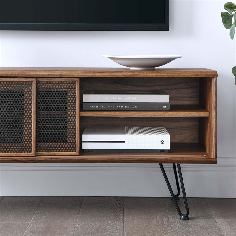 Modway Nomad Modern Wood Grain Laminate TV Stand for TVs up to 52
