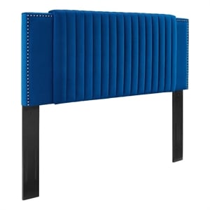 Modway Felicity Channel Tufted Velvet King/California King Headboard in Navy